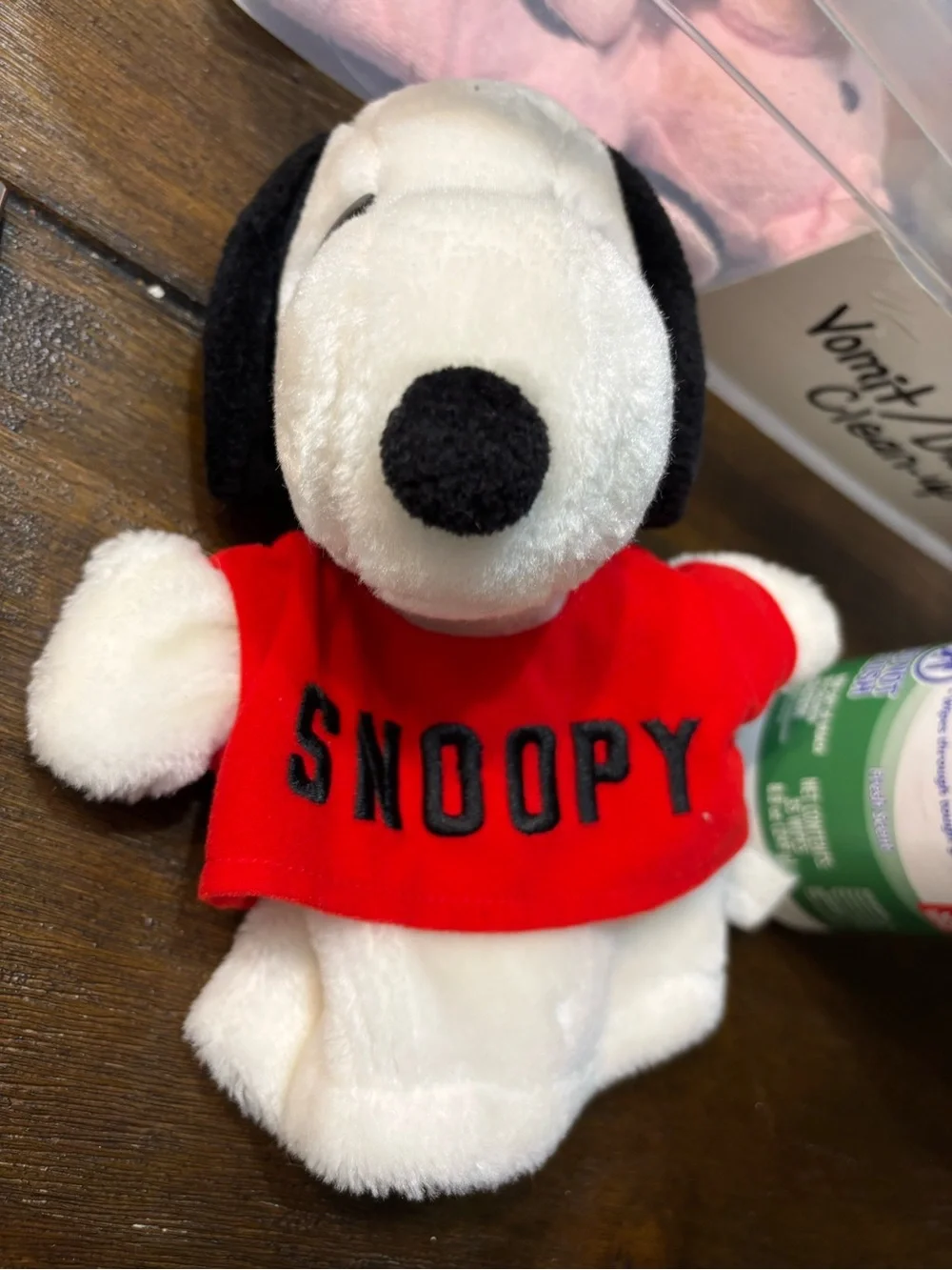 Plush Dog Toy - White & Black with Red Shirt